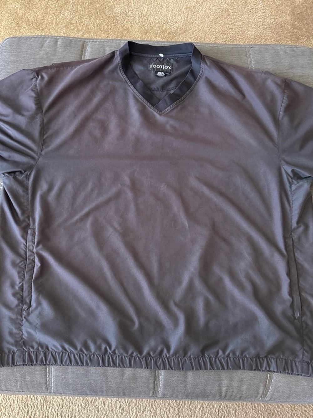 FootJoy Black V-Neck Performance Golf Pullover windbreaker  shorts sleeves XXL